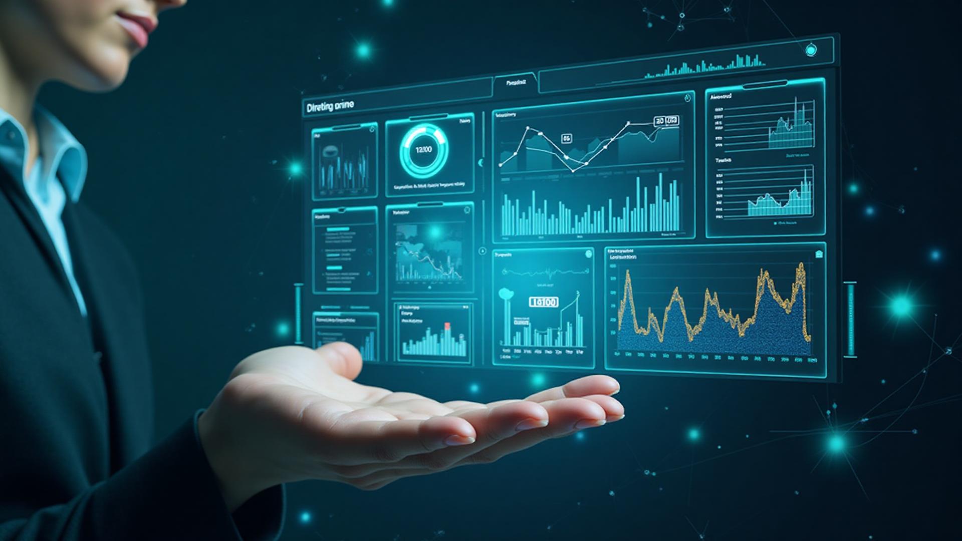 Dashboard showing analytics and graphs